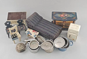 9210018-d Vintage Puppenmöbel und Zubehör 20er Jahre Sofa Länge 29cm - Bild 1 von 1
