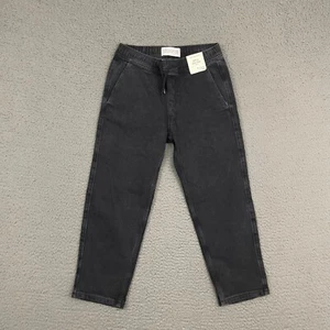 Abercrombie Kids Pants Girls Size 11/12 Black Denim Relaxed Drawstring Pull On - Picture 1 of 10