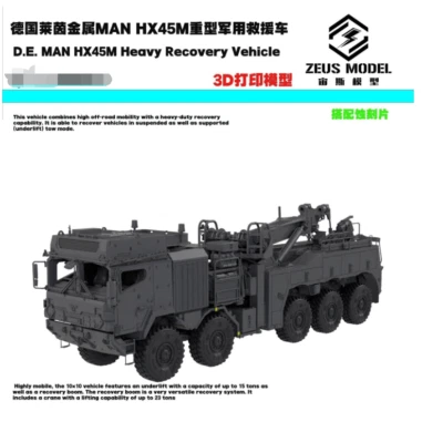 1/48 Germany Rheinmetall MAN HX45M 10X10 Rescue Crane Model Kit 3D Printed - Image 1 of 4