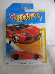Hot Wheels 2012 Premiere '12 Lamborghini Aventador Orange  Mint In Card
