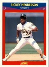 1990 Score 100 Superstars Oakland Athletics Baseball Card #90 Rickey Henderson