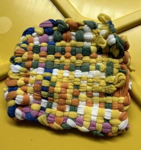 Hand Made Pot Holder Hot Pad Multi-Color 3.5”X 4” - Picture 1 of 3