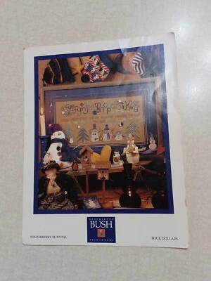 Sheperd's Bush Cross Stitch Pattern Winterberry Buttons Snowmen Sampler - Image 1 of 4
