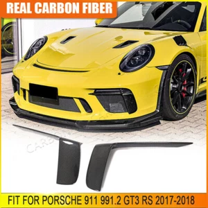 For Porsche 911 991.2 GT3 RS Dry Carbon Fiber Front Bumper Splitter Vent Cover  - Picture 1 of 12