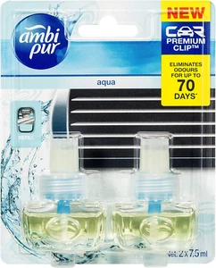 Ambi Pur Premium Clip Aqua Car Air Freshener Refill, 2 Pack - Picture 1 of 12