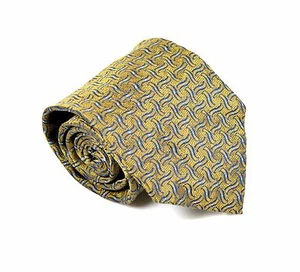 Today's Man Necktie Neckwear 100% Silk 3 3/4"x57" Brown Blue Geometric Men's Tie - Picture 1 of 7