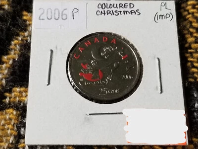 Canada 25 Cents 2006 from Christmas Set - Coloured - Proof Like (imp) - Image 1 of 4