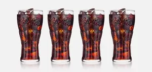 4 x Coca Cola 16oz (450ml) Contour Traditional Clear Glass Embossed Logo New - Picture 1 of 9