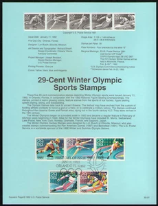 US. SP997. 2611-15. 29c. Winter Olympic Sports. Souvenir Pages.1992 - Picture 1 of 1