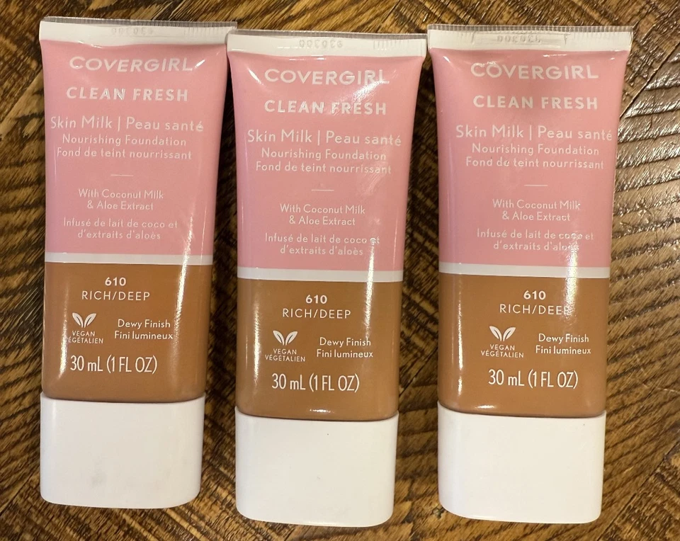(3) Covergirl Clean Fresh Skin Milk Nourishing Foundation Sealed 590 Tan/Rich - Image 1 of 1