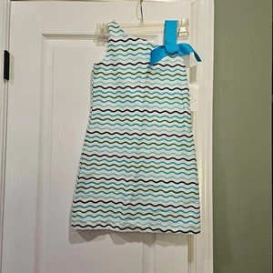 NWT Maggie Breen Striped Dress With Ribbon Strap Sz. 7 - Picture 1 of 6