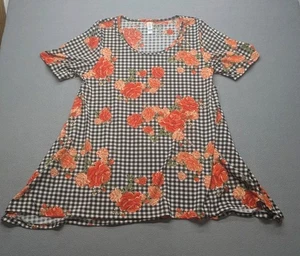 Lularoe Perfect T Größe Large schwarz weiß geblümte Passform Größe 16-20 - Bild 1 von 6