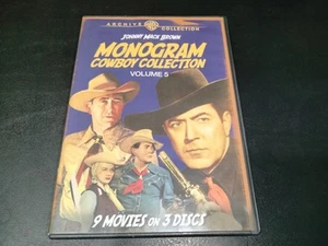 Monogram Cowboy Collection Volume 5 DVD Johnny Mack Brown Western Warner Archive - Foto 1 di 2