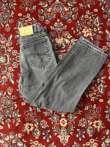 Vintage Lee Denim Jeans Youth Boys Size 12 Regular Faded Black USA Made - Picture 1 of 5