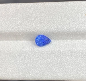 0.92 ct Best Grade Luster Nice Blue Natural Blue Sapphire - Pear Gem Video !! - Picture 1 of 3
