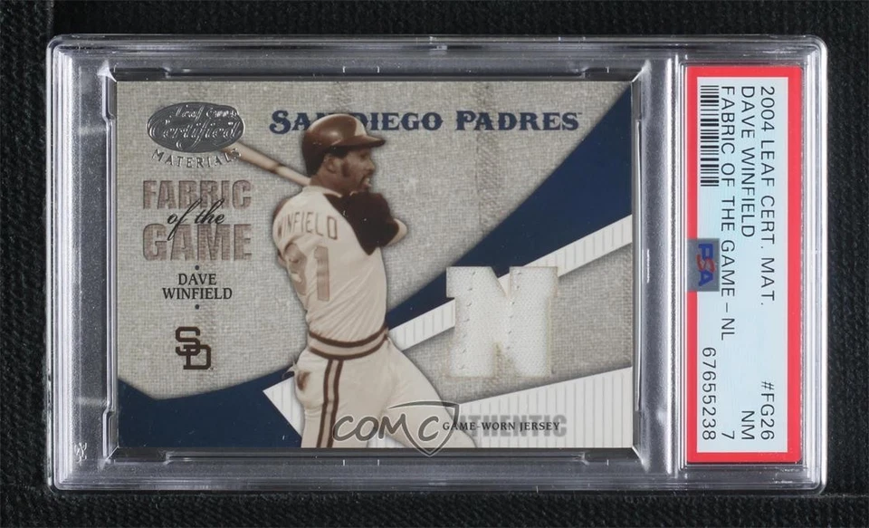 2004 Leaf Certified Materials Fabric of the Game AL/NL Dave Winfield PSA 7 HOF - Image 1 of 2