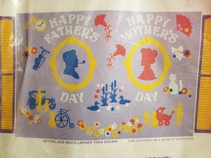 Vintage 1987 Mothers & Fathers Day Decoration Stik EES Window Cling Sticker - Picture 1 of 5