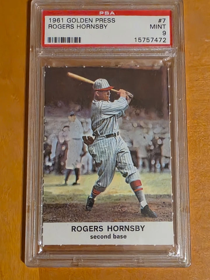 1961 GOLDEN PRESS ROGERS HORNSBY #7--RAZOR SHARP PSA 9 STAR CARD - Image 1 of 2
