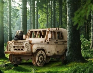 UAZ 469 Holz Konstruktor gaz UdSSR sowjetische Armee Gssd NVA DDR - Bild 1 von 12