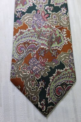 Gravata de seda Charles Jourdan Paris feita na Itália vintage retrô - Imagem 1 de 4