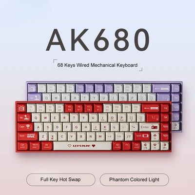 Gaming Mechanical Keyboard ABS Keycap 68 Keys Wired Wireless Bluetooth Keyboard - Image 1 of 4