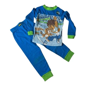 Go Diego Go Nick Jr 2005 Vintage Y2K blau Pyjama Set Größe 4T - Bild 1 von 12