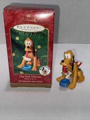 2000 Hallmark Keepsake Ornament Pluto 'Dog Dish Dilemma' Disney - Imagem 1 de 4