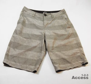 Quicksilver Men's Shorts Flat 15'' Act 28 Board Spandex Zipper Gray strips - Picture 1 of 9
