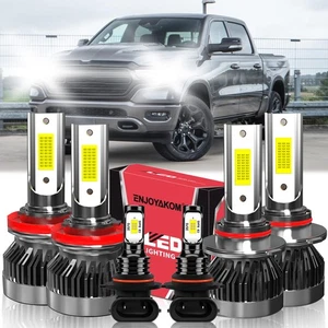 For Ram 4500 2011-2012 LED Headlight High+Low + Fog Light Bulbs 10000lm 6Pcs - Picture 1 of 11