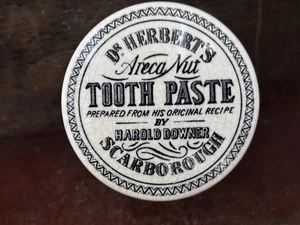 59582 Old Vintage Antique Printed Ironstone Tooth Paste Pot Lid Scarborough Down - Picture 1 of 17