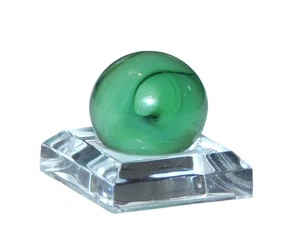 Vintage Glasmarmor: Green Slag '9 & Tail' Pontil Irregular NM+ 0,63" #❤️-36 - Bild 1 von 24