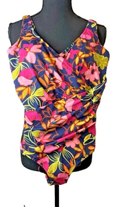 Traje de baño tropical de una pieza con control de barriga para mujer Seekers Essentials talla 8 nuevo sin etiquetas - Imagen 1 de 3