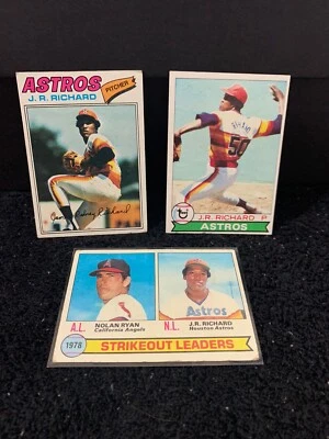 Nolan Ryan JR Richard (3) 1979 Topps Strikeout, 77 Topps, 79 Topps Astros Angels - Image 1 of 2