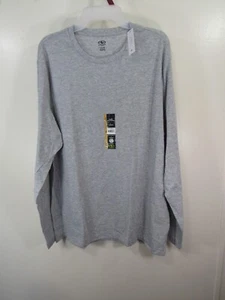 New Athletic Works Men T Shirt Size L 42 44 Light Gray Heather Long Sleeve - Picture 1 of 5