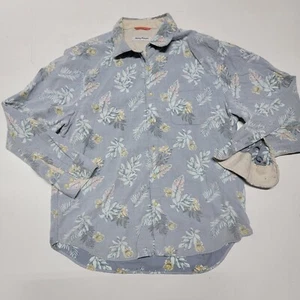 Camicia Tommy Bahama leggera in velluto a coste con bottoni grigio floreale uomo taglia large - Foto 1 di 8