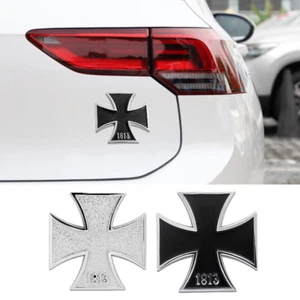 Metal Maltese Cross Emblem Car Motorcycle Badge Trunk Rear Decal Stickers - Bild 1 von 9