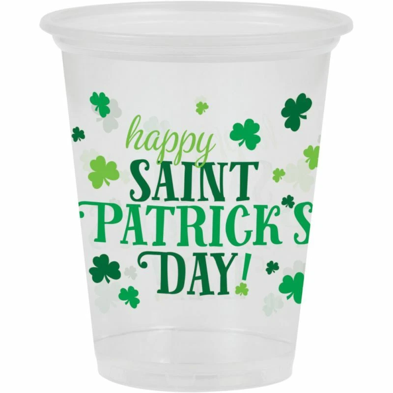 Happy St. Patrick's Day 16oz Plastic Cups 8 Pack Party Tableware Decorations - Image 1 of 1