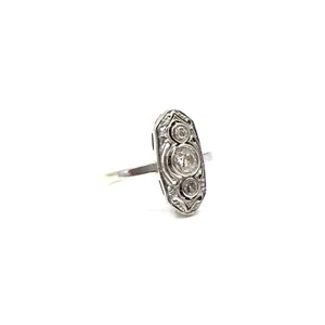 Art Deco Ring 14kt Gelbgold Platin 0.40ct Diamanten 585 Gold antik Schmuck RW57 - Bild 1 von 20