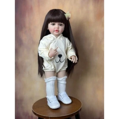 22 in Full Body Vinyl Reborn Baby Doll Girl Toddler Realistic Handmade Gifts - Bild 1 von 3