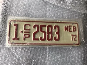 1972 Nebraska CABIN PERMIT - MOTORCYCLE SIZE LICENSE ( NOS ) - Still in Plastic - Picture 1 of 5