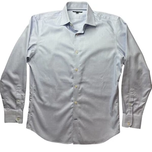 Banana Republic Shirt Mens Medium Light Blue Button Up Checkered Casual - Picture 1 of 12