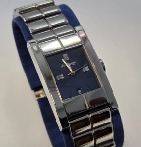 ST. Dupont Geometrie Blue Date Paris Stainless Steel Date Swiss Quartz Watch - Picture 1 of 12