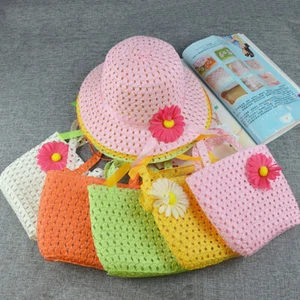 Summer Baby Kids Boy Girls Hat + Bag Children Breathable Straw Caps UV Protector - Picture 1 of 28