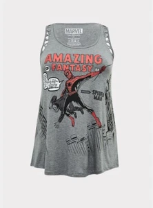 Camiseta sin mangas Torrid Spider Man gris nueva con etiquetas 2X - Imagen 1 de 4