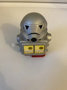White Knob Wind-up 3" GALAXY WARRIOR Silver Robot Tomy - Picture 1 of 5