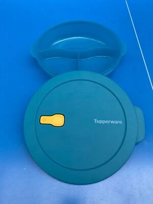 ⚜️ Boite 3 compartiment Tupperware CrystalWave Couleur Bleu spécial micro-ondes - Photo 1/4