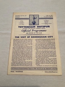 TOTTENHAM HOTSPUR F C V BIRMINGHAM CITY 1959 OFFICIAL MATCH DAY PROGRAMME - Picture 1 of 3