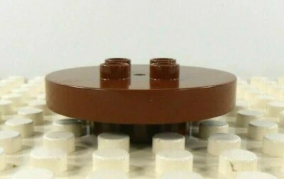 Lego Duplo Item Table round w/ short round base dk brown - Image 1 of 2