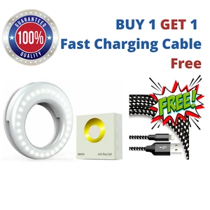 BUY 1 GET 1 Cable FREE, Selfie Light Ring Lights LED Circle Phone Laptop Camera - Picture 1 of 11