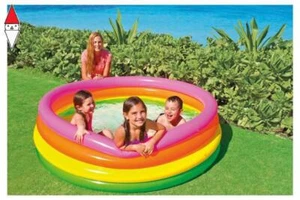 GIOCO ESTIVO INTEX (GONFIABILE) PISCINA 4 ANELLI ARCOBALENO CM 168X46 - Foto 1 di 1